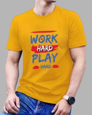 Work Hard Play Hard | Vichitraa T-Shirts | Men Round Neak T-Shirts
