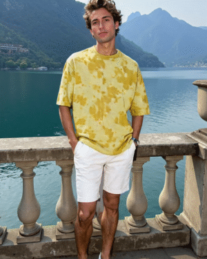 Yellow | Men's Tie Dye Oversized T-Shirt